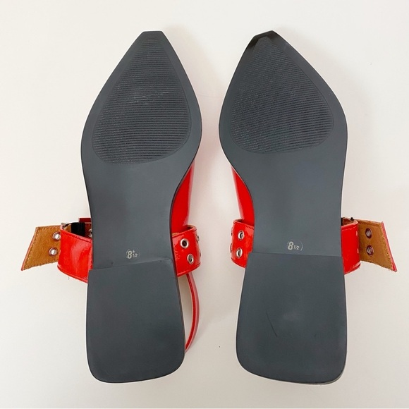 Steve Madden Single Buckle Sling Back Flats Red - Picture 7 of 7